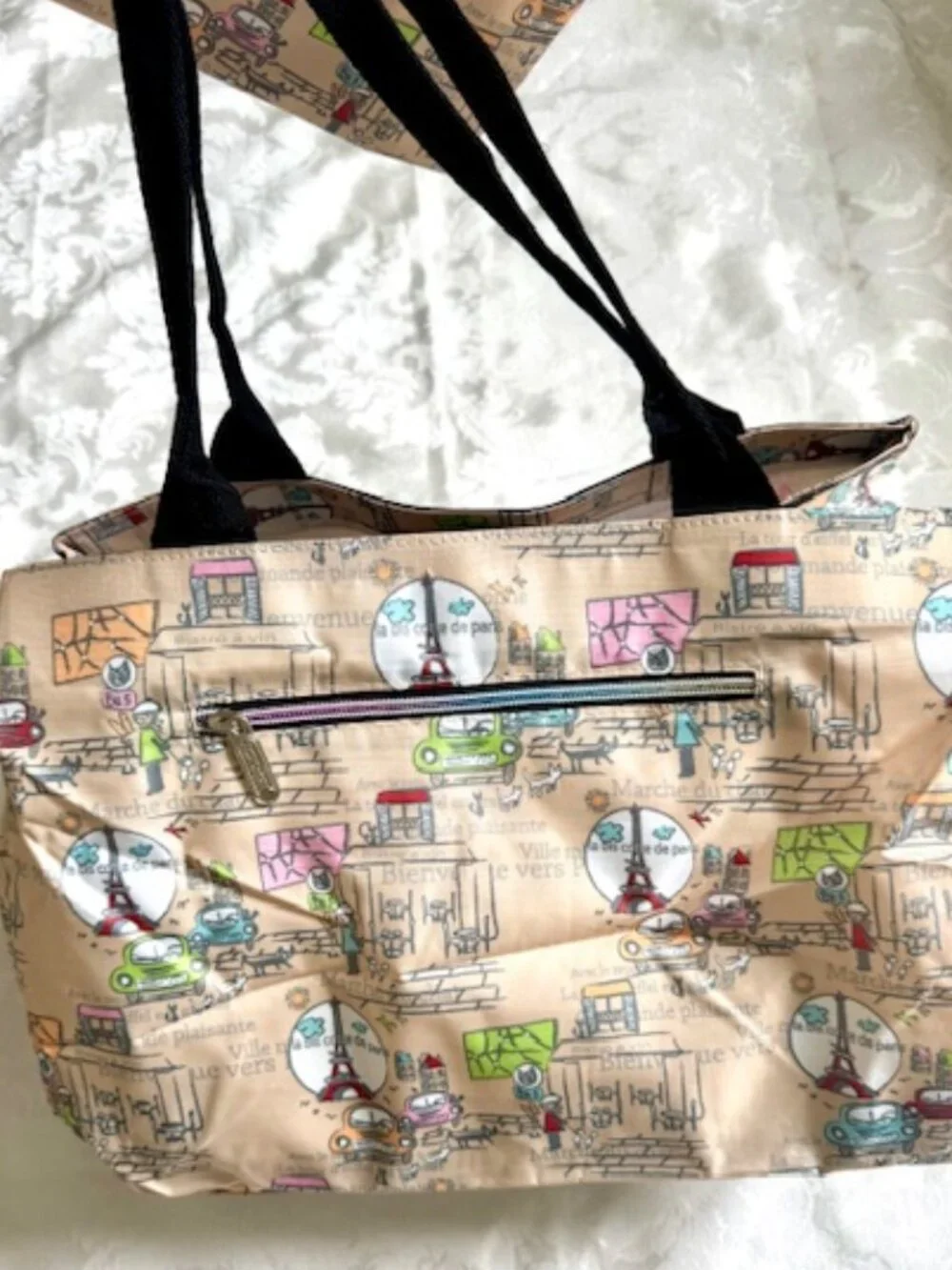 Rare Tokidoki For LeSportsac Paris City Life Tote With Matching Pouch &Toy Charm